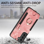 Cassa del telefono del raccoglitore della multi-carta dell'anello di retro pelle-feel, For Samsung Galaxy S21 5G, For Samsung Galaxy S21+ 5G, For Samsung Galaxy S21 Ultra 5G, For Samsung Galaxy S21 FE 5G