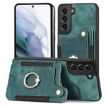 Cassa del telefono del raccoglitore della multi-carta dell'anello di retro pelle-feel, For Samsung Galaxy S21 5G, For Samsung Galaxy S21+ 5G, For Samsung Galaxy S21 Ultra 5G, For Samsung Galaxy S21 FE 5G