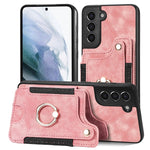 Cassa del telefono del raccoglitore della multi-carta dell'anello di retro pelle-feel, For Samsung Galaxy S21 5G, For Samsung Galaxy S21+ 5G, For Samsung Galaxy S21 Ultra 5G, For Samsung Galaxy S21 FE 5G
