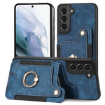 Cassa del telefono del raccoglitore della multi-carta dell'anello di retro pelle-feel, For Samsung Galaxy S21 5G, For Samsung Galaxy S21+ 5G, For Samsung Galaxy S21 Ultra 5G, For Samsung Galaxy S21 FE 5G