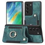 Cassa del telefono del raccoglitore della multi-carta dell'anello di retro pelle-feel, For Samsung Galaxy S21 5G, For Samsung Galaxy S21+ 5G, For Samsung Galaxy S21 Ultra 5G, For Samsung Galaxy S21 FE 5G