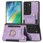 Cassa del telefono del raccoglitore della multi-carta dell'anello di retro pelle-feel, For Samsung Galaxy S21 5G, For Samsung Galaxy S21+ 5G, For Samsung Galaxy S21 Ultra 5G, For Samsung Galaxy S21 FE 5G