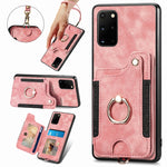Cassa del telefono del raccoglitore della multi-carta dell'anello di retro pelle-feel, For Samsung Galaxy S20+, For Samsung Galaxy S20 FE, For Samsung Galaxy A54 5G, For Samsung Galaxy A53 5G