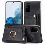Cassa del telefono del raccoglitore della multi-carta dell'anello di retro pelle-feel, For Samsung Galaxy S20+, For Samsung Galaxy S20 FE, For Samsung Galaxy A54 5G, For Samsung Galaxy A53 5G