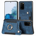 Cassa del telefono del raccoglitore della multi-carta dell'anello di retro pelle-feel, For Samsung Galaxy S20+, For Samsung Galaxy S20 FE, For Samsung Galaxy A54 5G, For Samsung Galaxy A53 5G