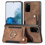 Cassa del telefono del raccoglitore della multi-carta dell'anello di retro pelle-feel, For Samsung Galaxy S20+, For Samsung Galaxy S20 FE, For Samsung Galaxy A54 5G, For Samsung Galaxy A53 5G