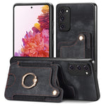 Cassa del telefono del raccoglitore della multi-carta dell'anello di retro pelle-feel, For Samsung Galaxy S20+, For Samsung Galaxy S20 FE, For Samsung Galaxy A54 5G, For Samsung Galaxy A53 5G