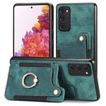 Cassa del telefono del raccoglitore della multi-carta dell'anello di retro pelle-feel, For Samsung Galaxy S20+, For Samsung Galaxy S20 FE, For Samsung Galaxy A54 5G, For Samsung Galaxy A53 5G