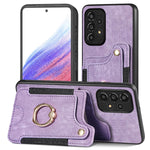 Cassa del telefono del raccoglitore della multi-carta dell'anello di retro pelle-feel, For Samsung Galaxy S20+, For Samsung Galaxy S20 FE, For Samsung Galaxy A54 5G, For Samsung Galaxy A53 5G