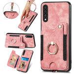 Cassa del telefono del raccoglitore della multi-carta dell'anello di retro pelle-feel, For Samsung Galaxy A50, For Samsung Galaxy A42 5G, For Samsung Galaxy A34 5G, For Samsung Galaxy A33 5G
