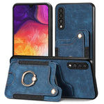 Cassa del telefono del raccoglitore della multi-carta dell'anello di retro pelle-feel, For Samsung Galaxy A50, For Samsung Galaxy A42 5G, For Samsung Galaxy A34 5G, For Samsung Galaxy A33 5G