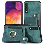 Cassa del telefono del raccoglitore della multi-carta dell'anello di retro pelle-feel, For Samsung Galaxy A50, For Samsung Galaxy A42 5G, For Samsung Galaxy A34 5G, For Samsung Galaxy A33 5G