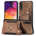 Cassa del telefono del raccoglitore della multi-carta dell'anello di retro pelle-feel, For Samsung Galaxy A50, For Samsung Galaxy A42 5G, For Samsung Galaxy A34 5G, For Samsung Galaxy A33 5G