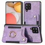 Cassa del telefono del raccoglitore della multi-carta dell'anello di retro pelle-feel, For Samsung Galaxy A50, For Samsung Galaxy A42 5G, For Samsung Galaxy A34 5G, For Samsung Galaxy A33 5G