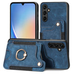 Cassa del telefono del raccoglitore della multi-carta dell'anello di retro pelle-feel, For Samsung Galaxy A50, For Samsung Galaxy A42 5G, For Samsung Galaxy A34 5G, For Samsung Galaxy A33 5G