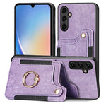 Cassa del telefono del raccoglitore della multi-carta dell'anello di retro pelle-feel, For Samsung Galaxy A50, For Samsung Galaxy A42 5G, For Samsung Galaxy A34 5G, For Samsung Galaxy A33 5G