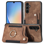 Cassa del telefono del raccoglitore della multi-carta dell'anello di retro pelle-feel, For Samsung Galaxy A50, For Samsung Galaxy A42 5G, For Samsung Galaxy A34 5G, For Samsung Galaxy A33 5G