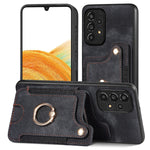 Cassa del telefono del raccoglitore della multi-carta dell'anello di retro pelle-feel, For Samsung Galaxy A50, For Samsung Galaxy A42 5G, For Samsung Galaxy A34 5G, For Samsung Galaxy A33 5G
