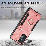Cassa del telefono del raccoglitore della multi-carta dell'anello di retro pelle-feel, For Samsung Galaxy A32 4G, For Samsung Galaxy A21s, For Samsung Galaxy A04, For Realme C35