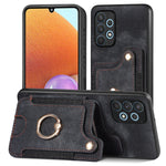 Cassa del telefono del raccoglitore della multi-carta dell'anello di retro pelle-feel, For Samsung Galaxy A32 4G, For Samsung Galaxy A21s, For Samsung Galaxy A04, For Realme C35