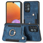 Cassa del telefono del raccoglitore della multi-carta dell'anello di retro pelle-feel, For Samsung Galaxy A32 4G, For Samsung Galaxy A21s, For Samsung Galaxy A04, For Realme C35