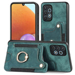 Cassa del telefono del raccoglitore della multi-carta dell'anello di retro pelle-feel, For Samsung Galaxy A32 4G, For Samsung Galaxy A21s, For Samsung Galaxy A04, For Realme C35
