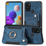 Cassa del telefono del raccoglitore della multi-carta dell'anello di retro pelle-feel, For Samsung Galaxy A32 4G, For Samsung Galaxy A21s, For Samsung Galaxy A04, For Realme C35