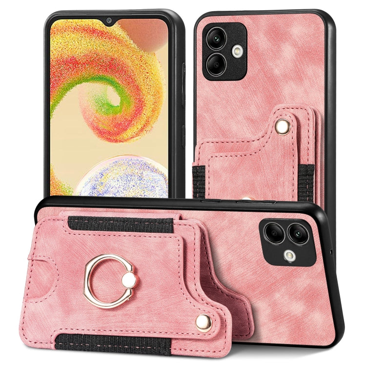 Cassa del telefono del raccoglitore della multi-carta dell'anello di retro pelle-feel, For Samsung Galaxy A32 4G, For Samsung Galaxy A21s, For Samsung Galaxy A04, For Realme C35