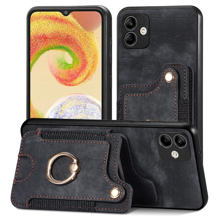 Cassa del telefono del raccoglitore della multi-carta dell'anello di retro pelle-feel, For Samsung Galaxy A32 4G, For Samsung Galaxy A21s, For Samsung Galaxy A04, For Realme C35
