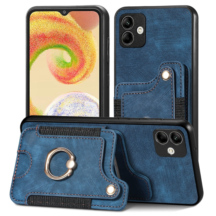 Cassa del telefono del raccoglitore della multi-carta dell'anello di retro pelle-feel, For Samsung Galaxy A32 4G, For Samsung Galaxy A21s, For Samsung Galaxy A04, For Realme C35