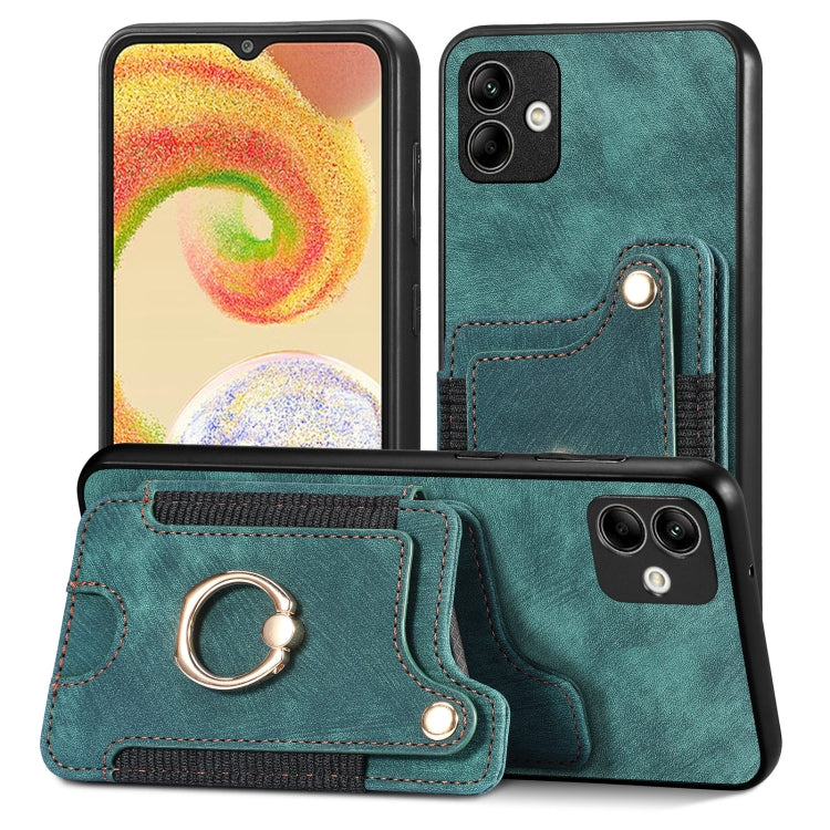 Cassa del telefono del raccoglitore della multi-carta dell'anello di retro pelle-feel, For Samsung Galaxy A32 4G, For Samsung Galaxy A21s, For Samsung Galaxy A04, For Realme C35