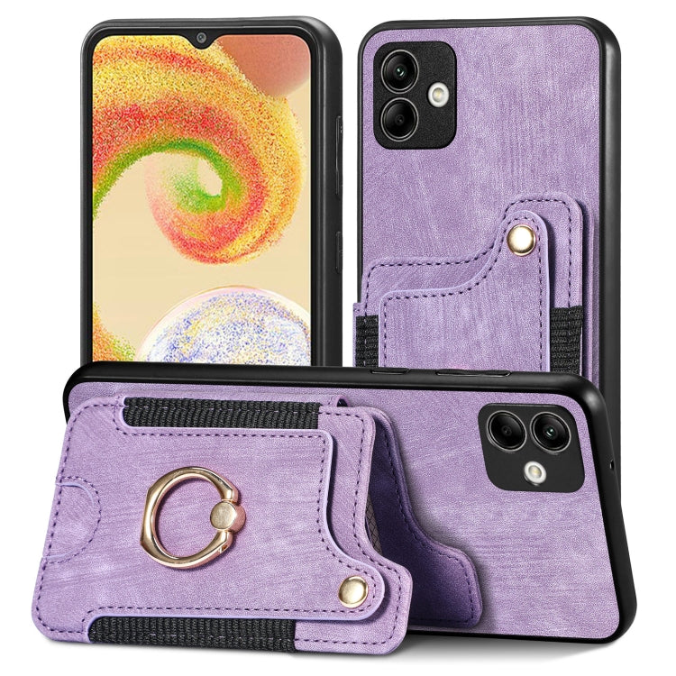 Cassa del telefono del raccoglitore della multi-carta dell'anello di retro pelle-feel, For Samsung Galaxy A32 4G, For Samsung Galaxy A21s, For Samsung Galaxy A04, For Realme C35