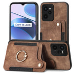 Cassa del telefono del raccoglitore della multi-carta dell'anello di retro pelle-feel, For Samsung Galaxy A32 4G, For Samsung Galaxy A21s, For Samsung Galaxy A04, For Realme C35