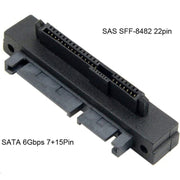 JUNSUNMAY Adattatore RAID per disco rigido SATA da 22 pin a 7 pin + 15 pin SATA