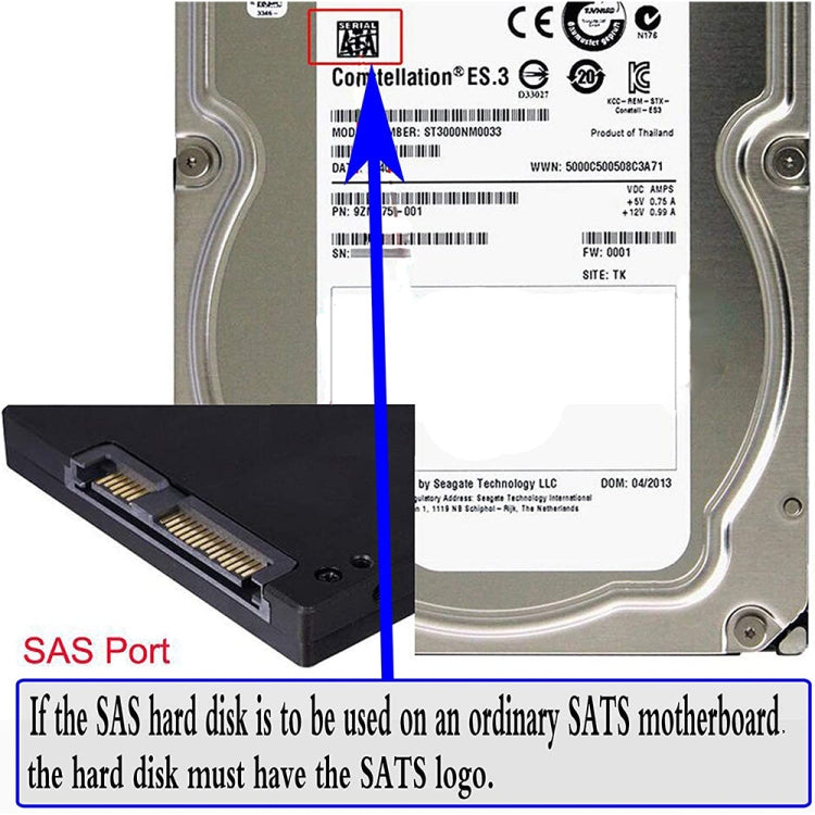 JUNSUNMAY Adattatore RAID per disco rigido SATA da 22 pin a 7 pin + 15 pin SATA