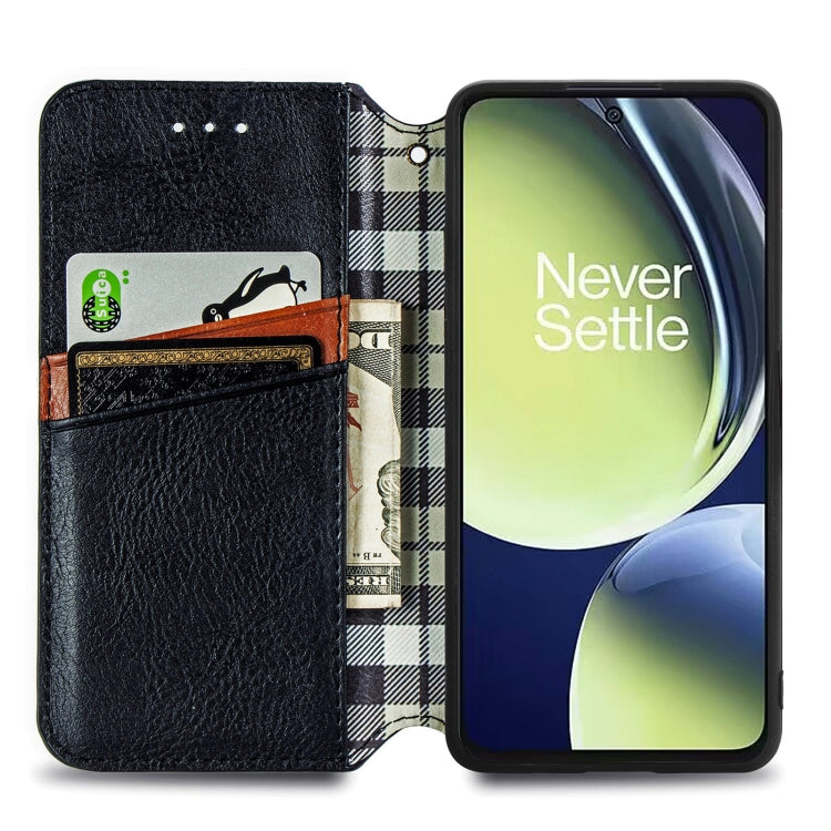 Custodia per telefono in pelle magnetica pressata a griglia cubica, For OnePlus Nord CE 3 Lite, For OPPO Find X6 Pro, For OPPO Find X6, For Redmi Note 12 Turbo, For Nokia C32