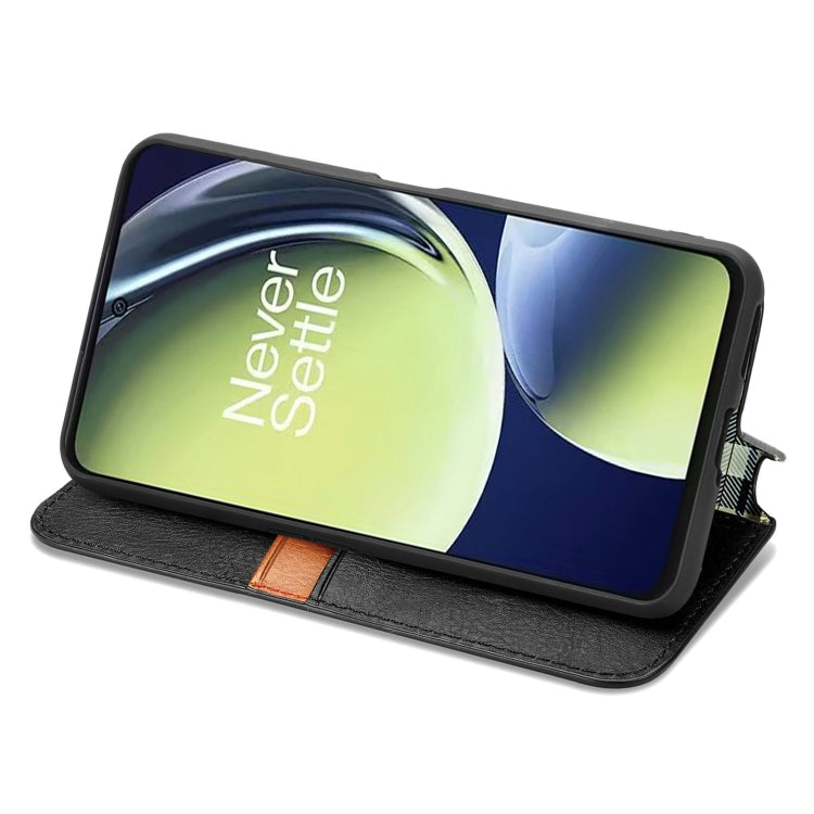 Custodia per telefono in pelle magnetica pressata a griglia cubica, For OnePlus Nord CE 3 Lite, For OPPO Find X6 Pro, For OPPO Find X6, For Redmi Note 12 Turbo, For Nokia C32