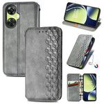 Custodia per telefono in pelle magnetica pressata a griglia cubica, For OnePlus Nord CE 3 Lite, For OPPO Find X6 Pro, For OPPO Find X6, For Redmi Note 12 Turbo, For Nokia C32