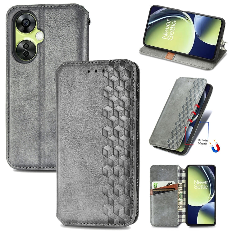 Custodia per telefono in pelle magnetica pressata a griglia cubica, For OnePlus Nord CE 3 Lite, For OPPO Find X6 Pro, For OPPO Find X6, For Redmi Note 12 Turbo, For Nokia C32