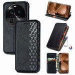 Custodia per telefono in pelle magnetica pressata a griglia cubica, For OnePlus Nord CE 3 Lite, For OPPO Find X6 Pro, For OPPO Find X6, For Redmi Note 12 Turbo, For Nokia C32