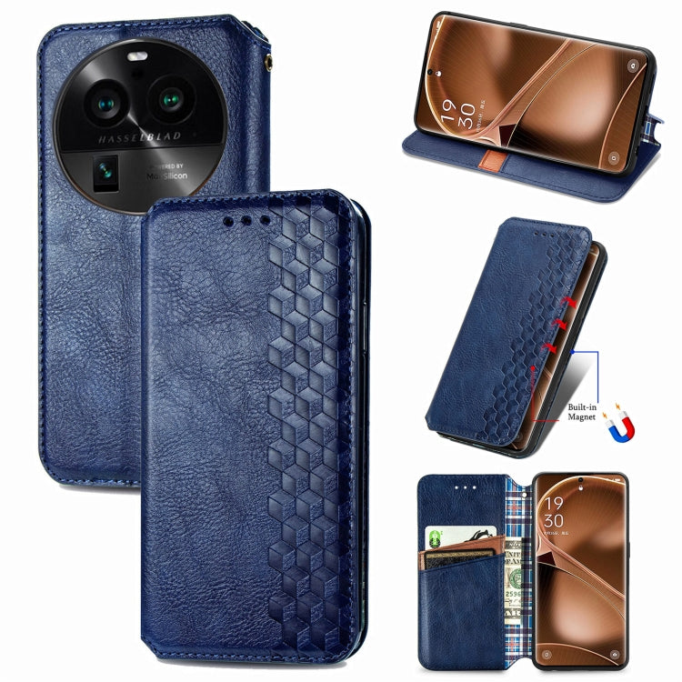 Custodia per telefono in pelle magnetica pressata a griglia cubica, For OnePlus Nord CE 3 Lite, For OPPO Find X6 Pro, For OPPO Find X6, For Redmi Note 12 Turbo, For Nokia C32