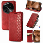 Custodia per telefono in pelle magnetica pressata a griglia cubica, For OnePlus Nord CE 3 Lite, For OPPO Find X6 Pro, For OPPO Find X6, For Redmi Note 12 Turbo, For Nokia C32