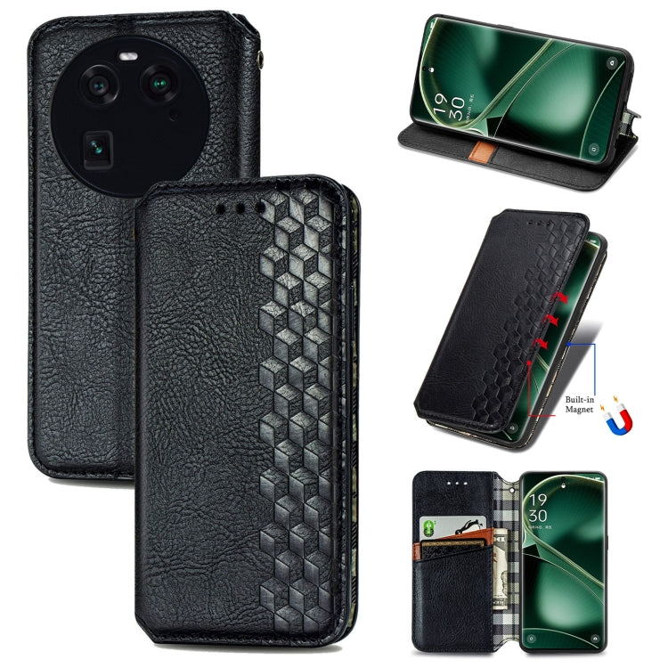 Custodia per telefono in pelle magnetica pressata a griglia cubica, For OnePlus Nord CE 3 Lite, For OPPO Find X6 Pro, For OPPO Find X6, For Redmi Note 12 Turbo, For Nokia C32