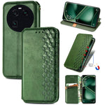 Custodia per telefono in pelle magnetica pressata a griglia cubica, For OnePlus Nord CE 3 Lite, For OPPO Find X6 Pro, For OPPO Find X6, For Redmi Note 12 Turbo, For Nokia C32