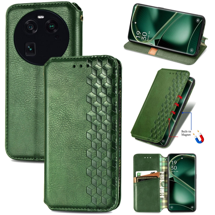 Custodia per telefono in pelle magnetica pressata a griglia cubica, For OnePlus Nord CE 3 Lite, For OPPO Find X6 Pro, For OPPO Find X6, For Redmi Note 12 Turbo, For Nokia C32