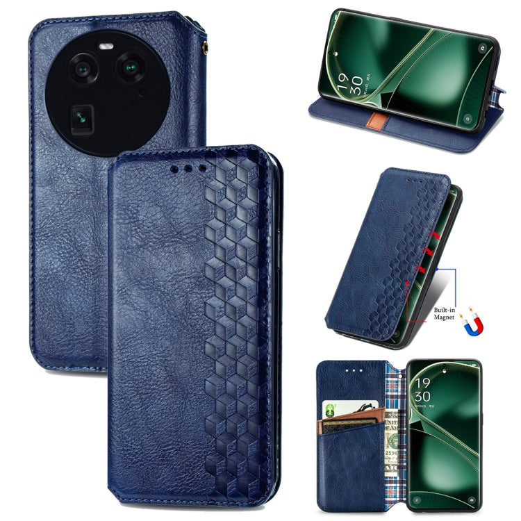 Custodia per telefono in pelle magnetica pressata a griglia cubica, For OnePlus Nord CE 3 Lite, For OPPO Find X6 Pro, For OPPO Find X6, For Redmi Note 12 Turbo, For Nokia C32
