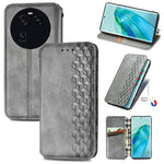 Custodia per telefono in pelle magnetica pressata a griglia cubica, For OnePlus Nord CE 3 Lite, For OPPO Find X6 Pro, For OPPO Find X6, For Redmi Note 12 Turbo, For Nokia C32