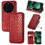 Custodia per telefono in pelle magnetica pressata a griglia cubica, For OnePlus Nord CE 3 Lite, For OPPO Find X6 Pro, For OPPO Find X6, For Redmi Note 12 Turbo, For Nokia C32