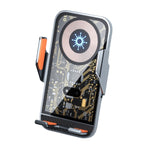 C10 Sensore a infrarossi per navigazione per auto Caricabatterie wireless trasparente Caricabatterie rapido da 15 W Supporto per telefono, C10 (Gray), C10 (Blue), C10 (Golden)