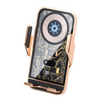 C10 Sensore a infrarossi per navigazione per auto Caricabatterie wireless trasparente Caricabatterie rapido da 15 W Supporto per telefono, C10 (Gray), C10 (Blue), C10 (Golden)